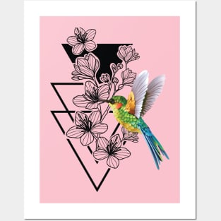 Humming Bird Boho T-shirt Posters and Art